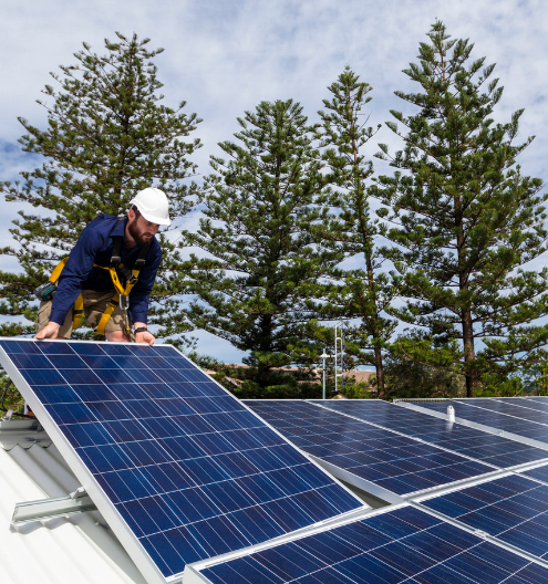 Professional solar panel installation residential